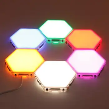 

5/10pcs Creative Hexagonal Colorful LED Night Light Modularization Touch-sensitive Quantum Lights Home Wall Decorative Lamps