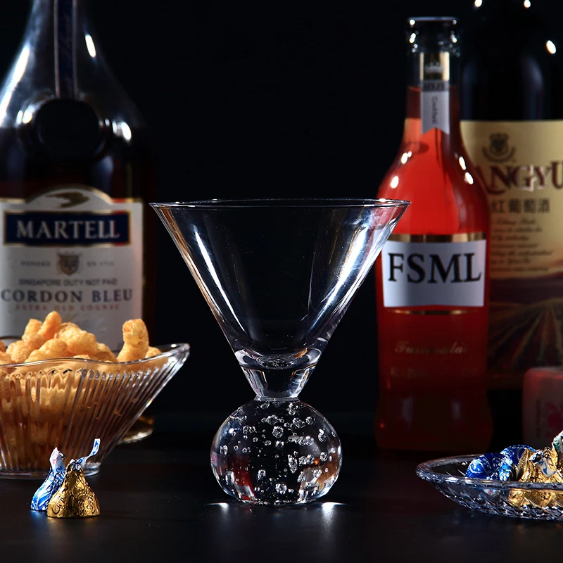 Creative Cylindrical Base Cocktail Glass Personality Bar Restaurant Household Wine Glass Mojito Margaret Brandy Cold Drink Cup