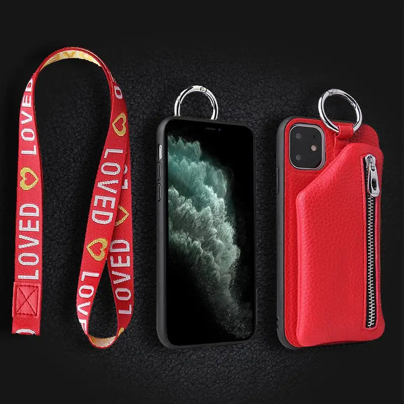 Силиконовый кожаный чехол для Iphone 11, съемный чехол с отделением для карт, чехол для Iphone 6, 7, 8 Plus, X, Xr, Xs, 11 Pro Max, защита от падения