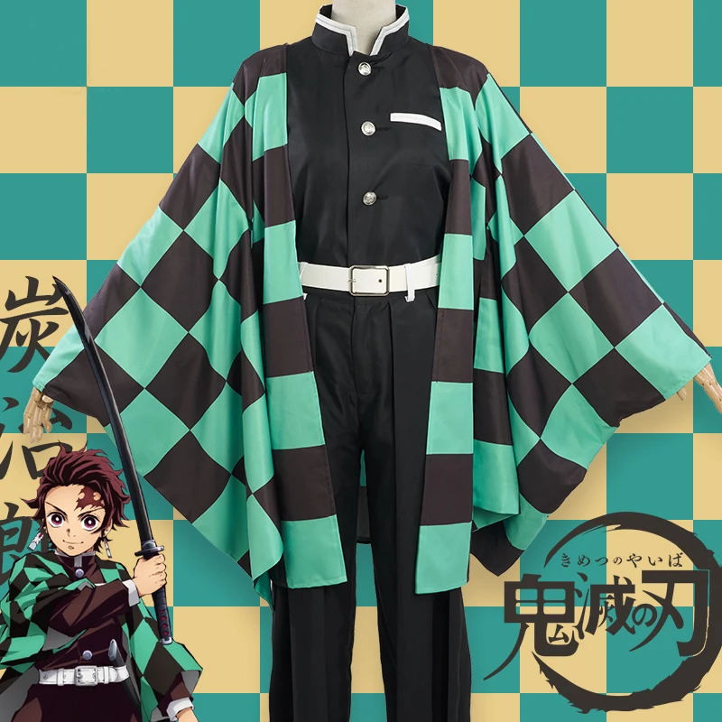 Аниме «Demon Slayer»; Косплей; Kimetsu no Yaiba Kamado Tanjirou Nezuko Agatsuma Zenitsu Tomioka Giyuu Kochou Shinobu; костюм для косплея - Цвет: Kamado Tanjirou