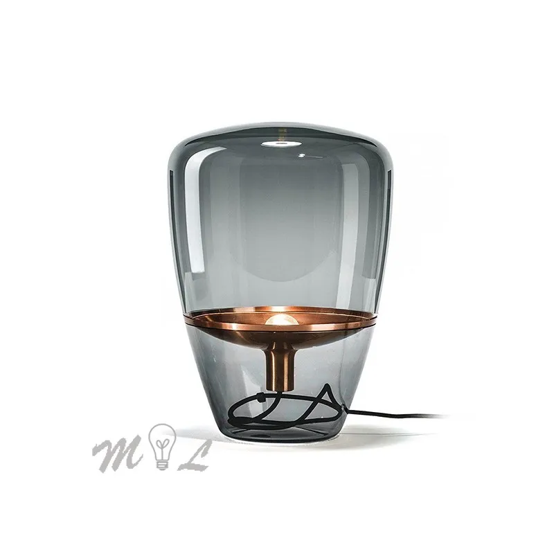 Modern Glass Table Lamp Italy Designer Table Lamps Home Deco for Bedroom Clear Glass Beside Lamp Luminaire Metal Base Desk Lamp