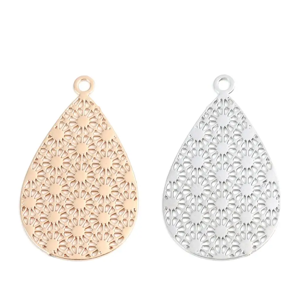 DoreenBeads 20 шт. модная женская подвеска золотого и серебряного цвета Полые Подвески