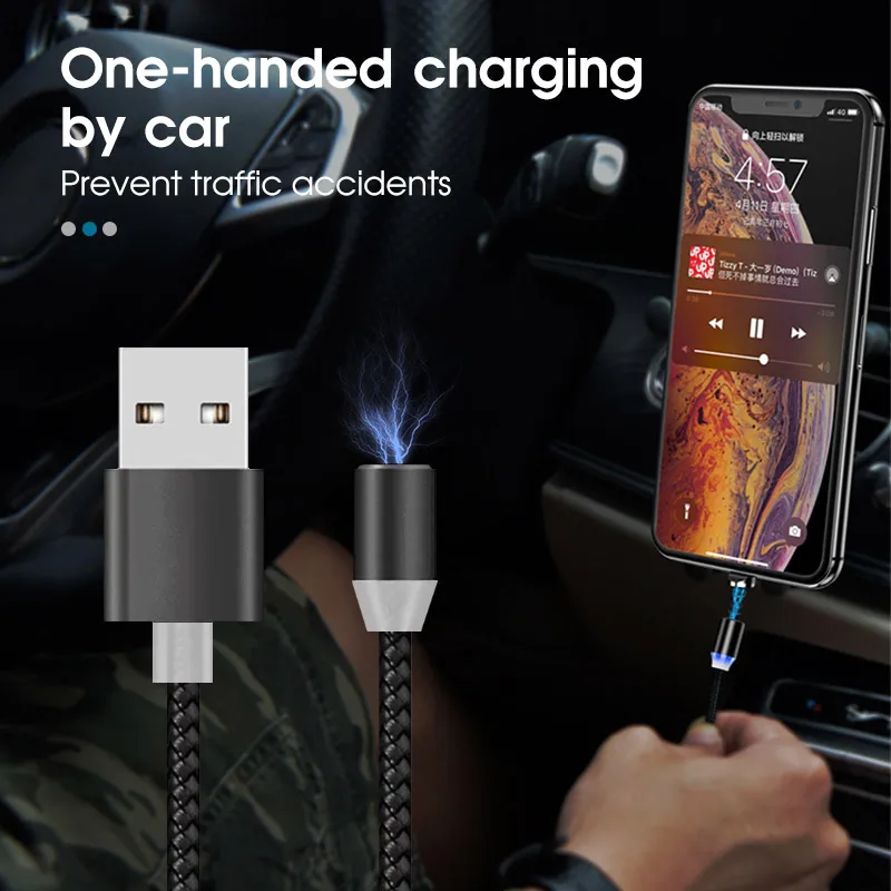 Кабель Micro USB типа C Магнитный кабель для мобильного телефона для iOS для iPhone для Xiaomi Android Магнитный кабель для зарядного устройства USB шнур
