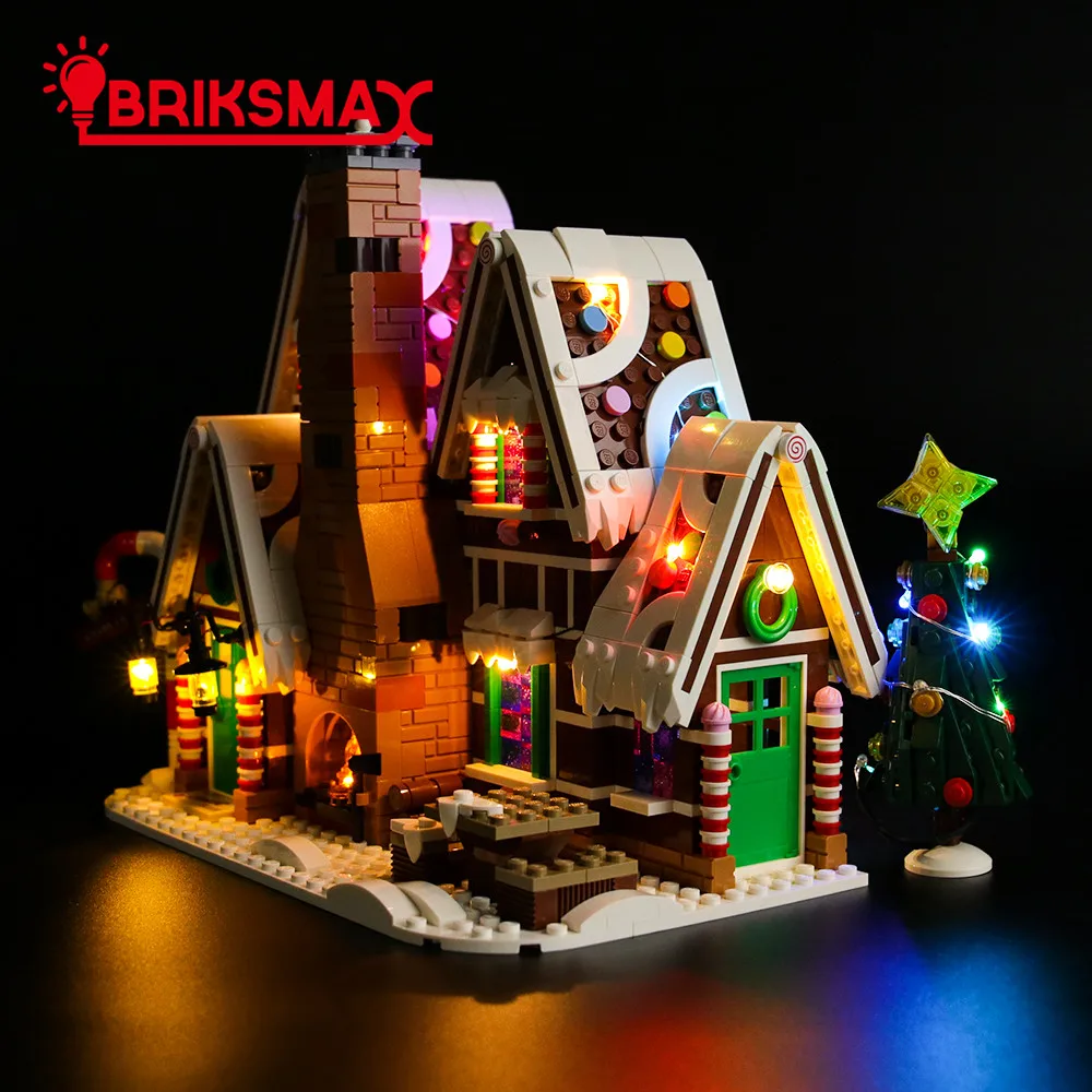 BriksMax светодиодный светильник, Набор для создания 10267, пряничный домик, Рождественский деревенский сценический светильник, набор, только без модели, Bocks