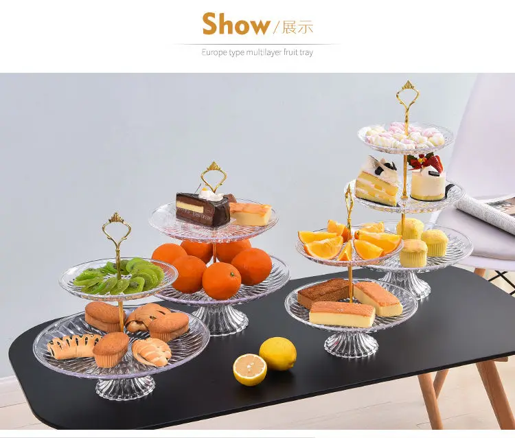 Support à Gâteaux 3 Niveaux Uten – Plastique Blanc – Mariage Fête – Neuf
