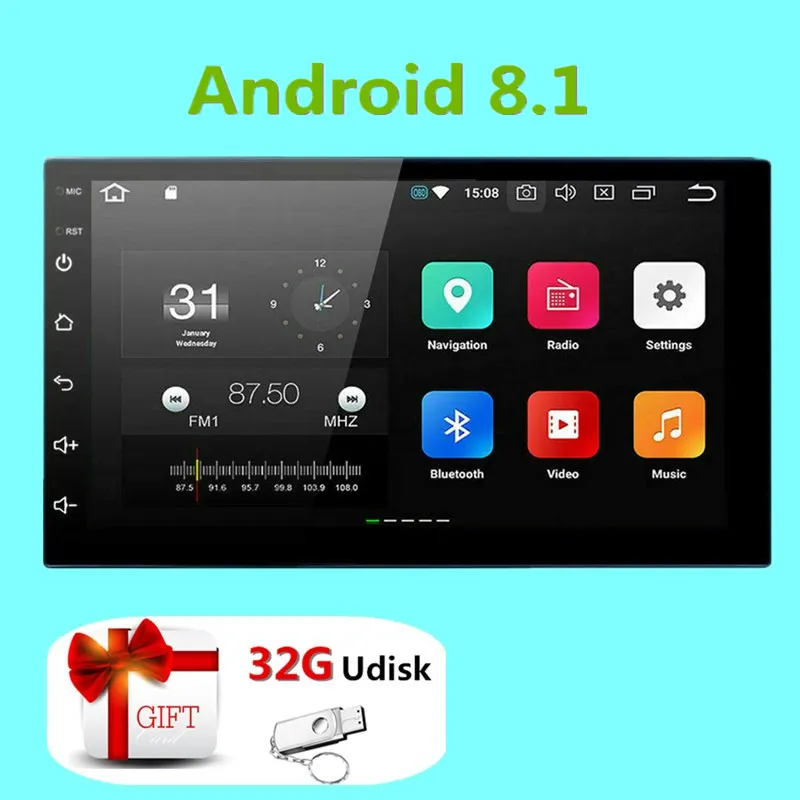 

2 Din Android Car Multimedia Player GPS Navigation HD Autoradio WiFi USB FM 2Din Car Audio Radio Stereo Backup Monitor 2 Din