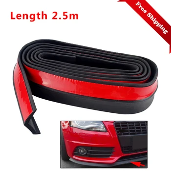 

2.5m 65mm Width Car Protectors Front Bumper Lip Splitter Car Sticker Bumper Rubber Protector Lip Accesorios Para Auto