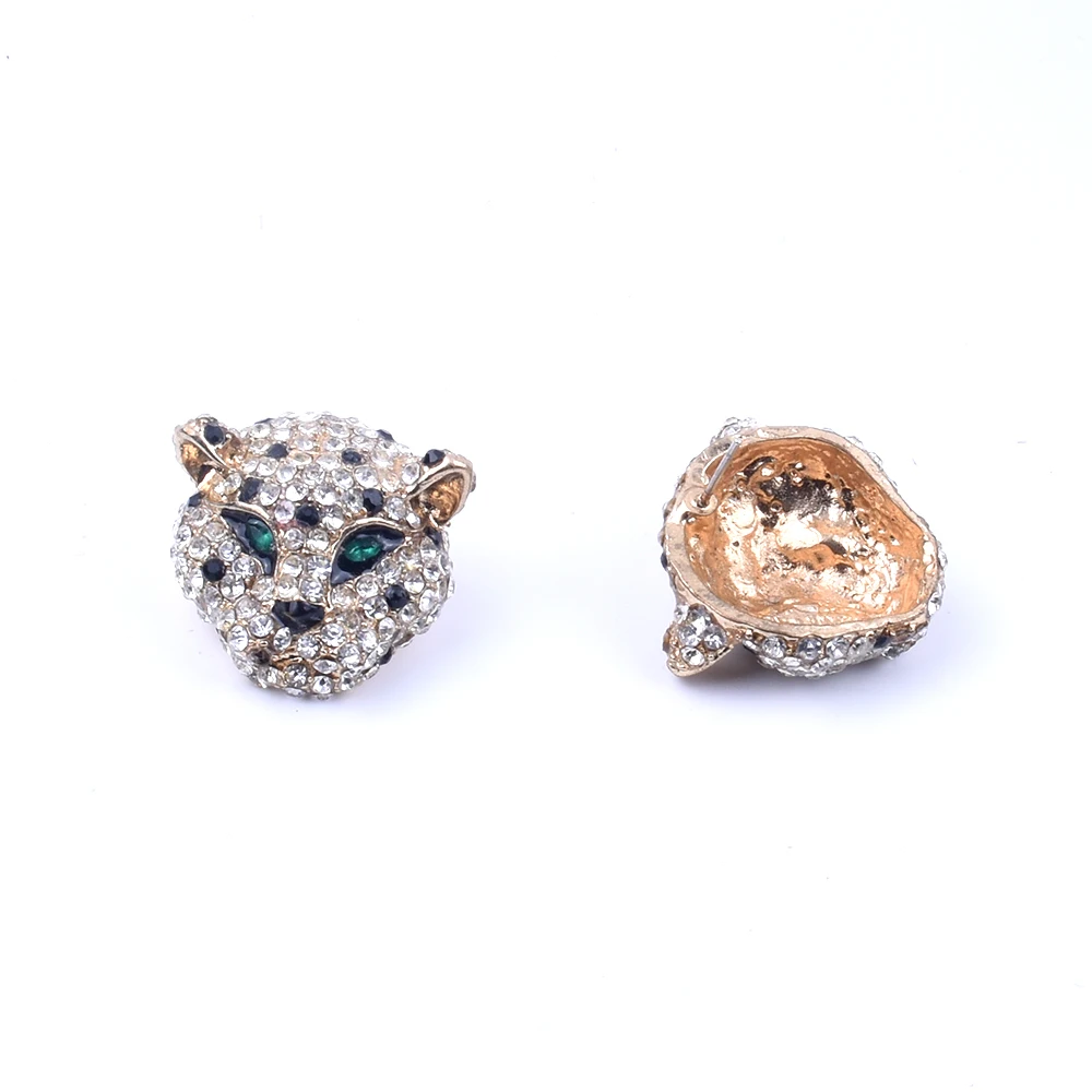 Fashion Punk Rock Special Leopard Head Women Earrings Exaggerated Personality Animal Gold Stud Earrings Charm Statement