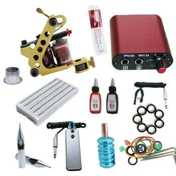 

Complete Tattoo Kit for Beginners Tattoo Power Supply Kit 2 Tattoo Inks 10 Tattoo Needles 1 Pro Tattoo Machine Kit Tattoo TK 202