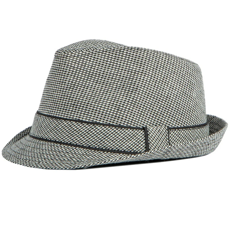 

HT3956 2021 New Spring Autumn Hat Men Women Vintage Fedoras Retro Plaid Trilby Short Brim Fedora Hat Male Female Derby Jazz Hat