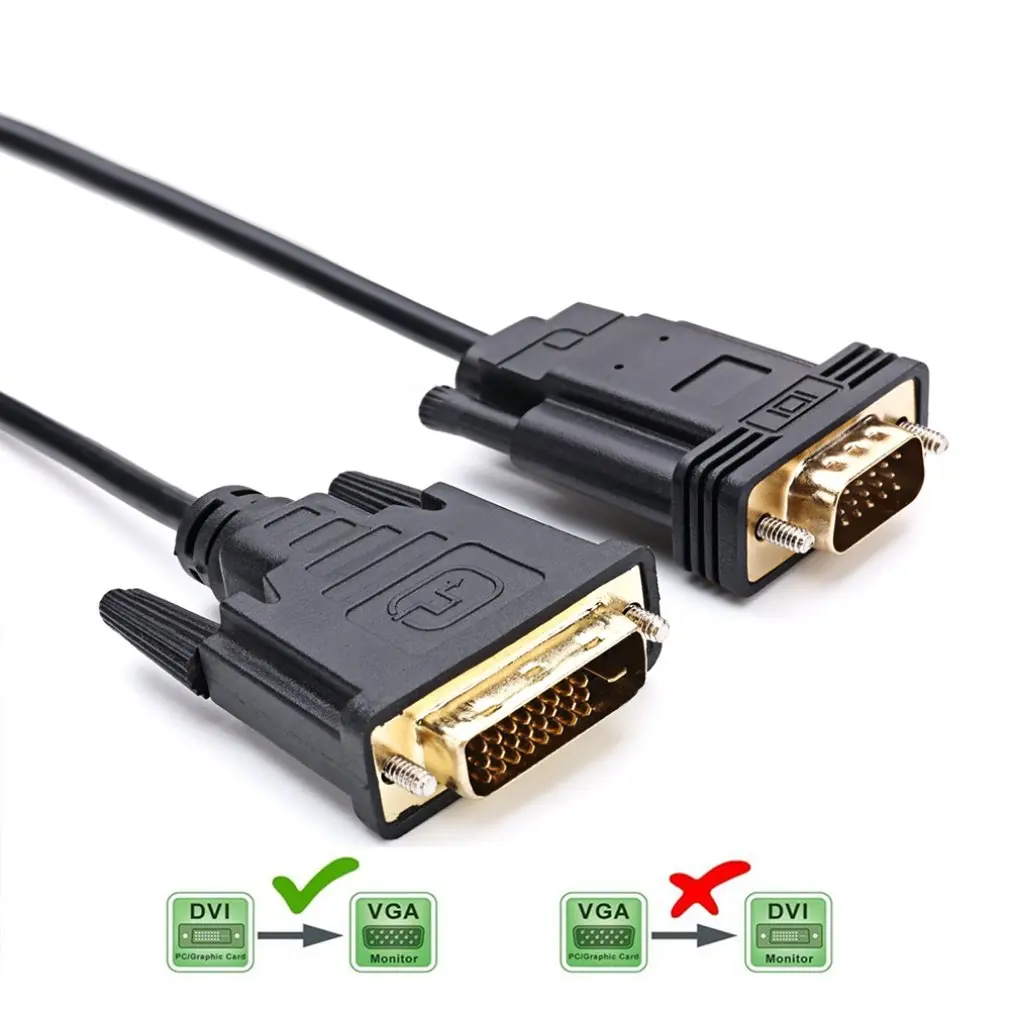 DVI 24+ 1 папа к VGA папа адаптер видео кабель конвертер 24+ 1 25Pin DVI-D к VGA 1080P для проектора ТВ для ПК
