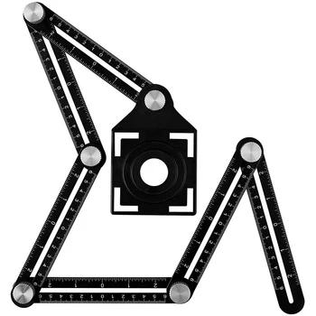 

Six-Fold Ruler Mud Tile Shop Paste Floor Tile Glass Vientiane Universal Hole Punch Tools Aluminum Alloy Tile Opening Locator