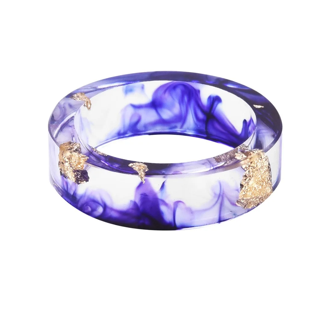 Креативные кольца с натуральным сушеным цветком из фольги, прозрачное полимерное кольцо, красочное очаровательное кольцо ручной работы для женщин, юбилейное ювелирное изделие