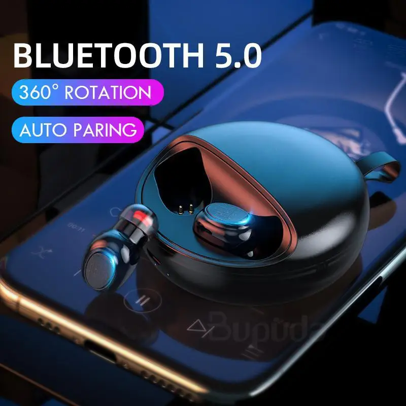 BEESCLOVER TWS Беспроводные Bluetooth мини наушники светодиодный дисплей гарнитура Hi-Fi стерео звук наушники для iOS Android телефон d40