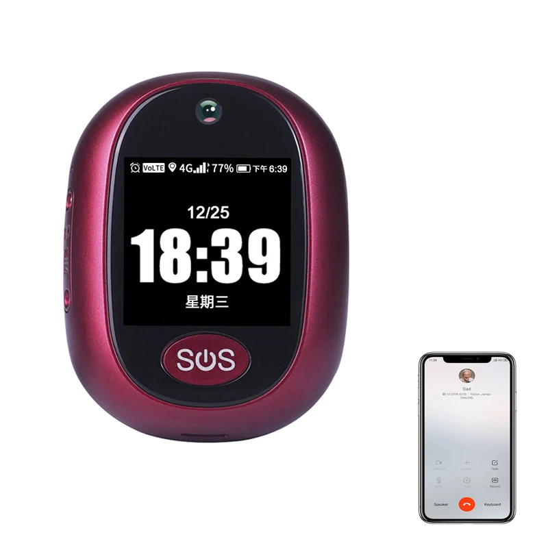 Waterproof IP67 4G GSM GPRS SOS Button emergency alarm Real-time GPS tracking two way talking for elderly