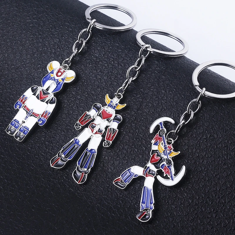 

Cartoon Mazinger Z Metal Keychain UFO Robot Grendizer Logo Enamel Key Chain Keys Car Men Bag Women Jewelry Accessories