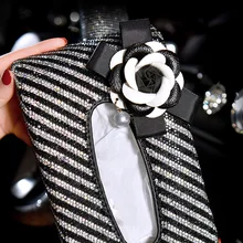 Роскошный Алмазный автомобильный тканевый бумажный футляр, кожа, кристалл, блок-тип, тканевые коробки, чехол, держатель, автомобильный Стайлинг, автомобильные аксессуары