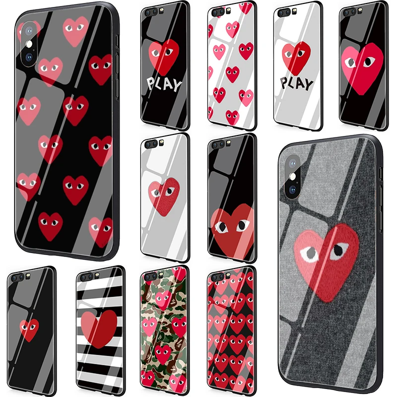 Чехол для телефона из закаленного стекла CDG COMME des GARCONS Huawei Y6 Prime Y9 Mate 20 Honor 7A Pro 8X 9 10