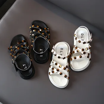 

Princess New Rivet High Quality Shoes Kids Sandles For Little Girls Children Summer Fashion Sandals 2020 3 4 5 6 7 8 9 10 11 12