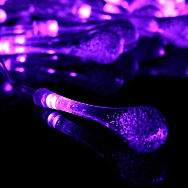30 LED Solar Powered Raindrop Fairy String Light Outdoor Xmas Wedding Garden Party Decor