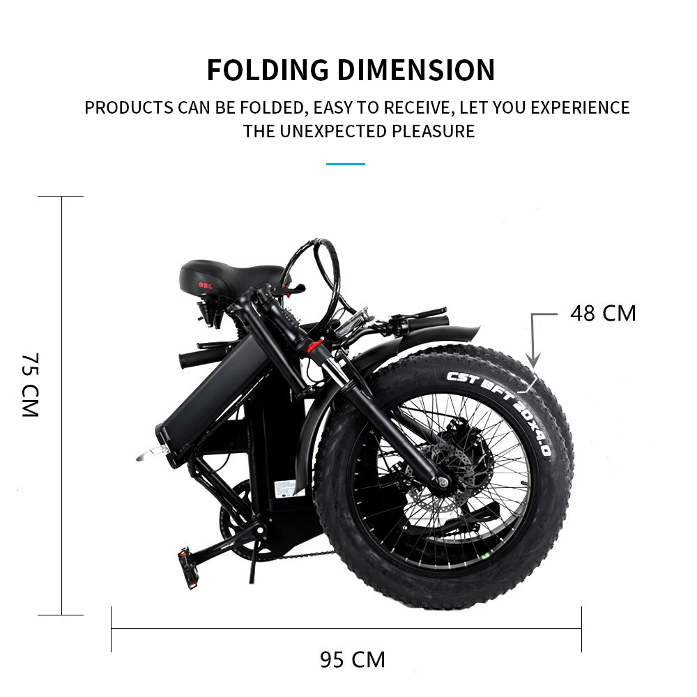 HAHOO GW20 Electric Bike 750W 48V 15AH Panasonic Battery Foldable E Bike Shimano 5-Speed Mountain Electric Bicycle