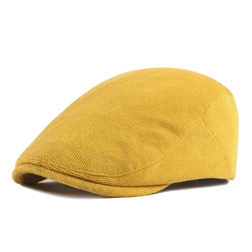 Yellow JNKET, модный мужской женский вязаный берет, шапка для отдыха, остроконечная Кепка, плоская кепка s, уличная шляпа с полями для путешествий, кепка, кепка, Кепка - Цвет: Yellow