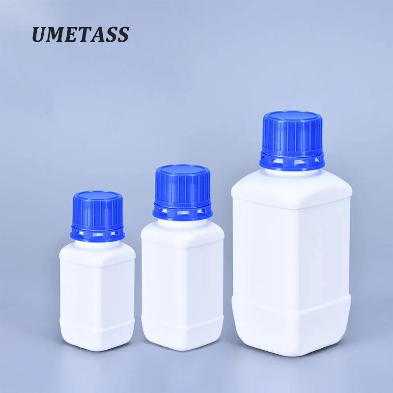 

60ML/100ML/250ML Empty Plastic Reagent bottle with blue Lid laboratory Liquid sample container HDPE material 1PCS