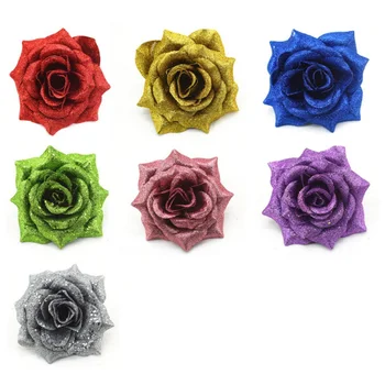 2019 Christmas Artificial Simulative Rose Colorful Fake Flowers Christmas Wedding Party Home Desktop Decorations