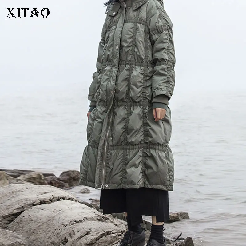 XITAO, длинное женское пуховое пальто, модное, новинка, зимнее, длинный рукав, широкая талия, одна грудь, элегантное, маленькое, свежее пальто DMY1684