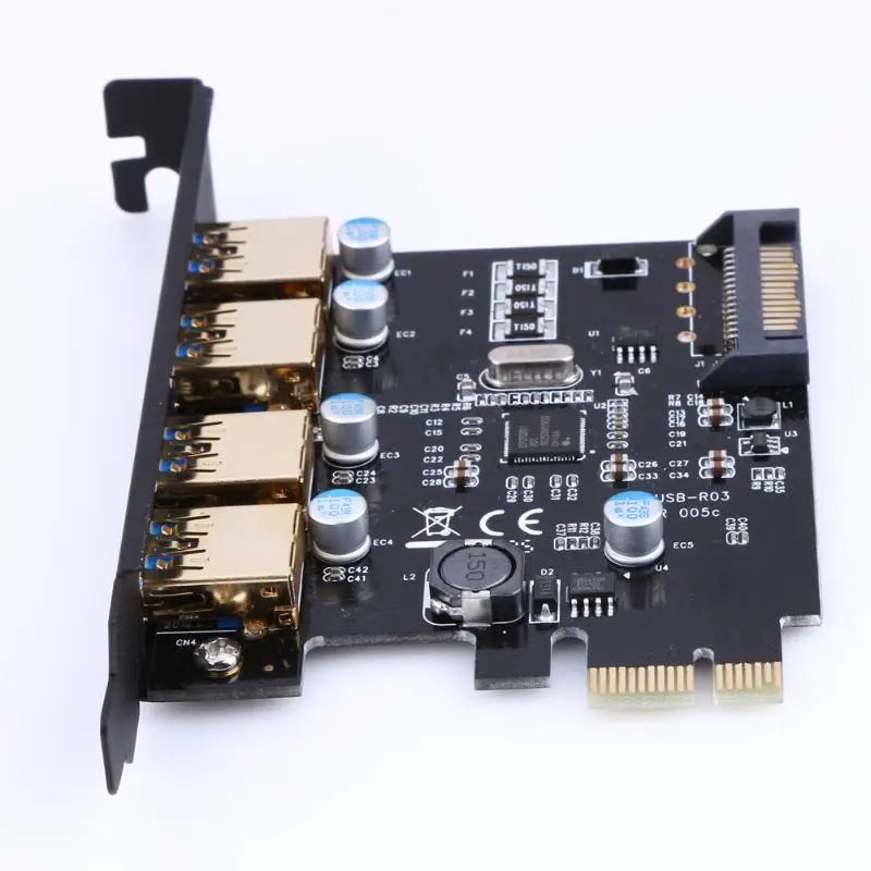 PCI-E к USB 3,0 4 Порты и разъёмы PCI Express карты расширения 15-Pin Мощность разъем