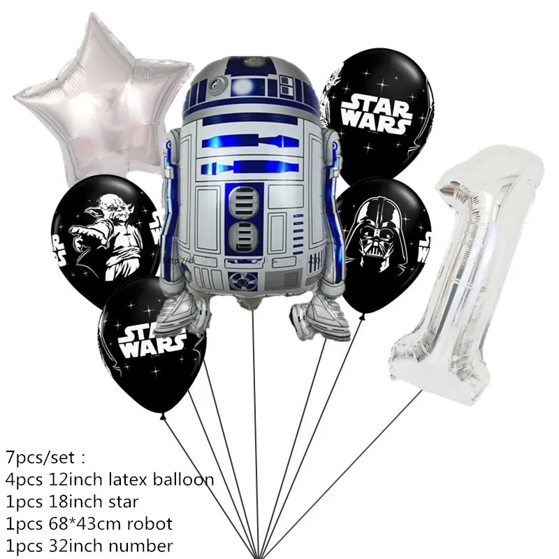 Star Wars Theme Birthday Tableware Set Tablecloth Napkins Birthday Party Table Cover Flags Plates Cups Decora Boys Kids Favors 