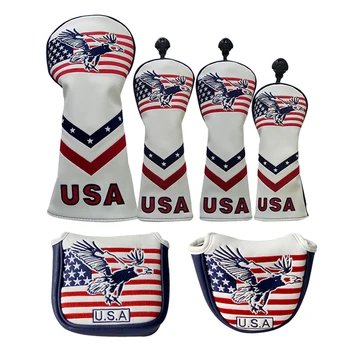 

6pcs Golf Club Headcover 460cc Driver Wood Putters Head Cover with No. Tags