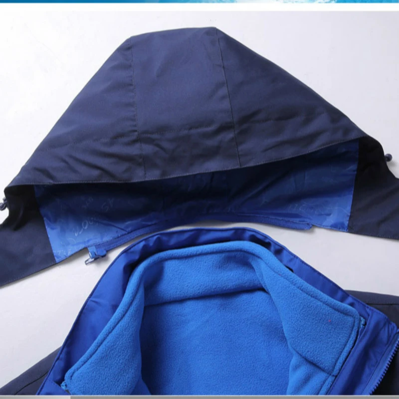 Couples Two-piece Set Waterproof Jacket Stitching Rain Jacket Men Women Softshell Jacket Men Plus Size M~7XL Regenjacke Herren