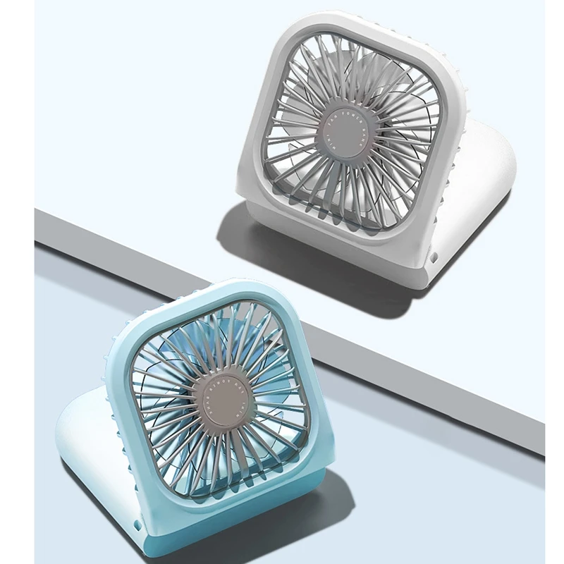 4-11H Working Hours,180/° Rotating Enjoyment Necklace Fan with Makeup Mirror USB Mini Folding Fan with String 3 Setting