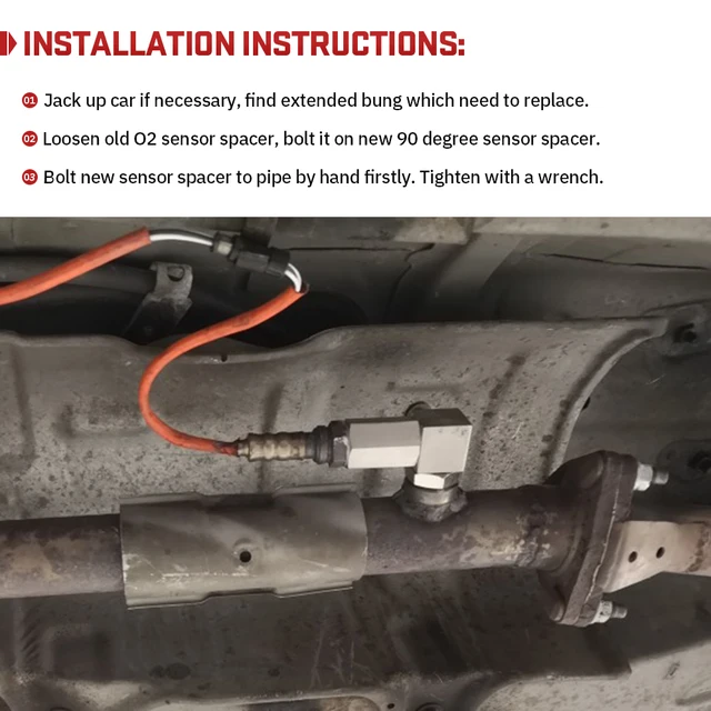 VR Universal Oxygen Sensor Extender 90 Degree 02 Bung Extension