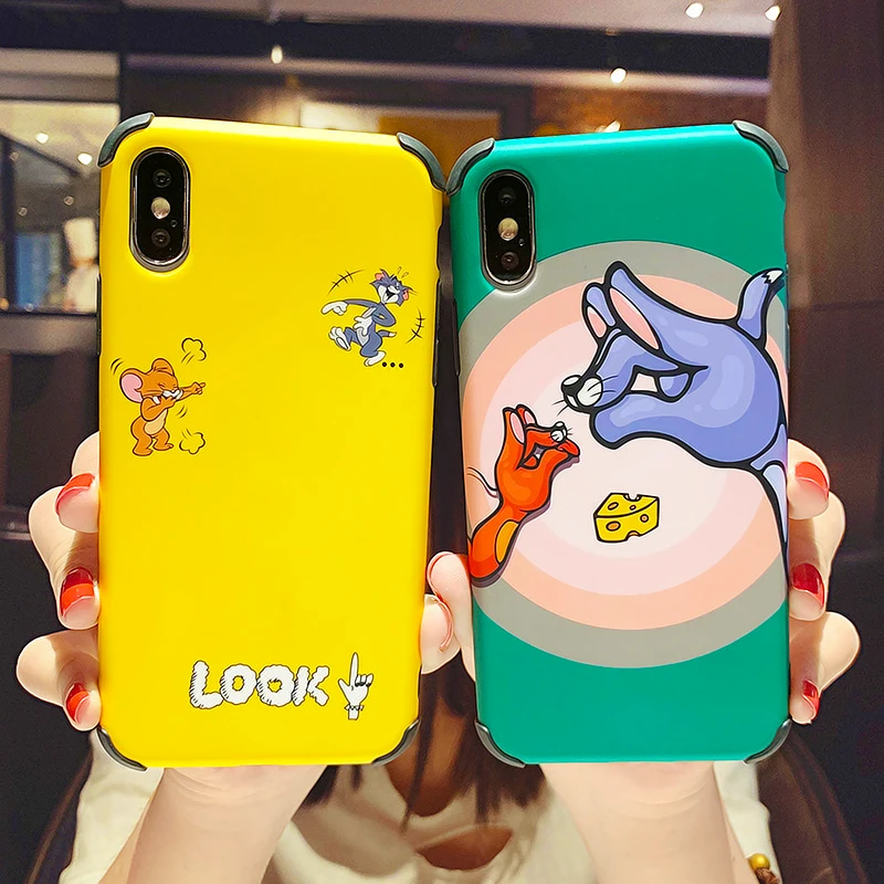 

Cartoon Couple Funny Tom Jerry Animal Case For iPhone X XR XS Max Silicone Cover Luxury Matte Thin Soft TUP Glossy Phone Cases