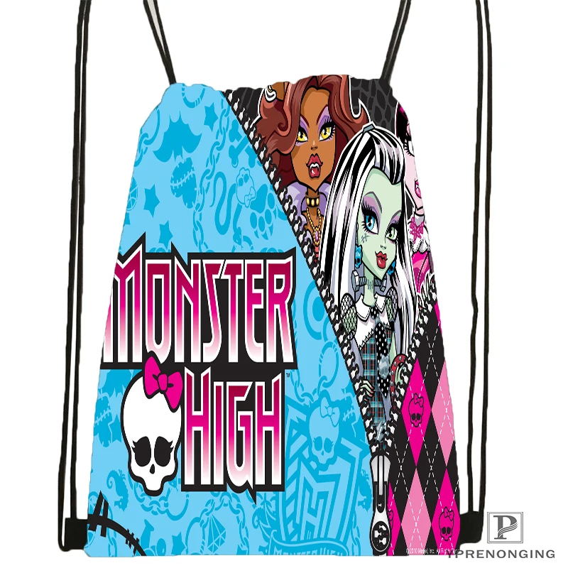 CustomMonster Высокая походная сумка на шнурке милый рюкзак для детей(черная спинка) 31x40 см#180531-04-14