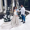 Customized Boho Off The Shoulder Princess Wedding Dress Sweetheart Appliqued Puff Sleeves Bride Dress A-Line Backless Bride Gown 4