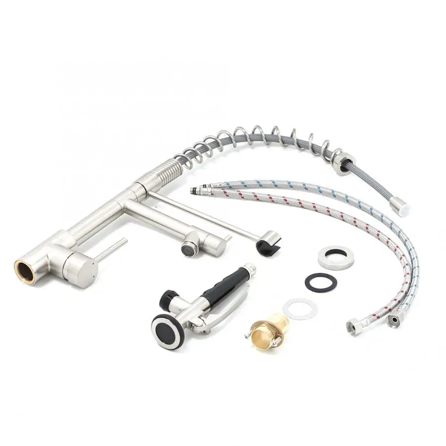 Household Kitchen Pull Down Spring Faucet Hot and Cold Water Tap Washbasin Faucet