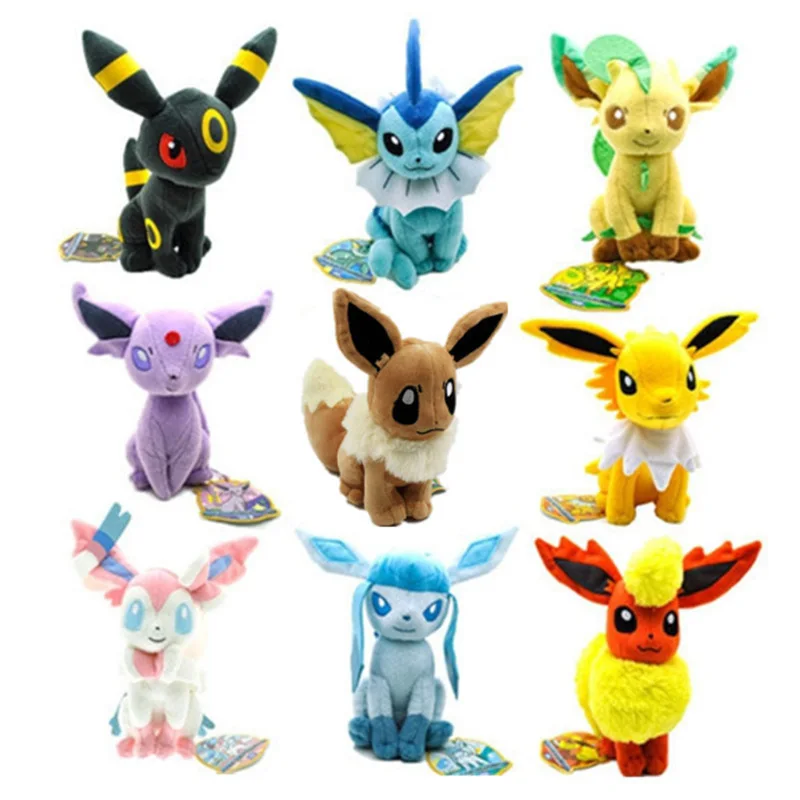 

13-15cm plush Cartoon cute doll Charmander Bulbasaur Eevee Espeon Jolteon Vaporeon Glaceon Leafeon Squirtle Soft christmas Toy
