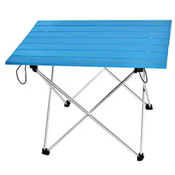 Портативный складной стол для кемпинга, походный стол для путешествий, для пикника, Алюминиевый Супер светильник, синий, S