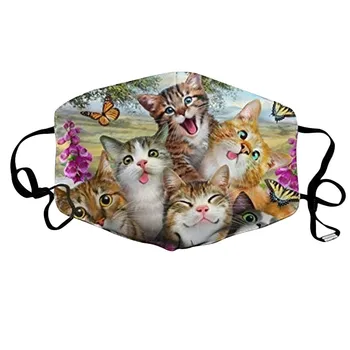 

Cute Cat Printed Mask Washable Face Cover Soft Face Mask Mascarilla Washable Reusable Mouth Cover Earloop Mask Respirator