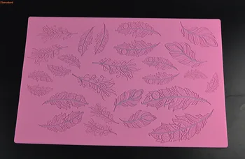 

New Feathers Lace Mat Fondant Cake Silicone Mold Cake Decorating Tools Birthday Wedding Decoration DIY Cake Baking Tools