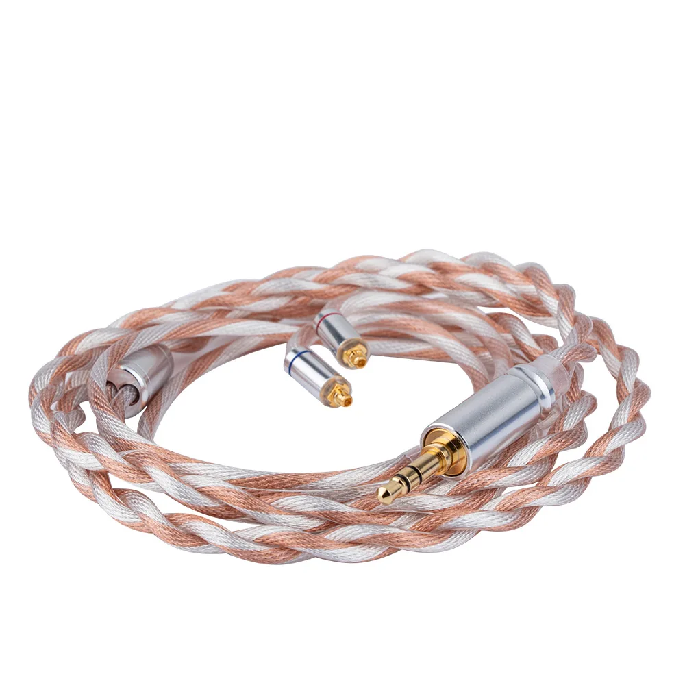 LINSOUL Euphrosyne Litz6タイプ5N-OCC銀メッキケーブル イヤホンアップグレードケーブル (ホワイト-オレンジ, LINSOUL Euphrosyne」 5N-OCC銀メッキ Type6 Litz線ケーブル ⁄ 独自の