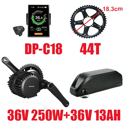 C1836V250W44T13AH 36v 250w Bafang середине приводной двигатель BBS01B, фара для электровелосипеда в комплект с литиевой Батарея е-байка 36В 13AH 8FUN двигателя Электрический велосипед Conversion Kit - Цвет: C1836V250W44T13AH