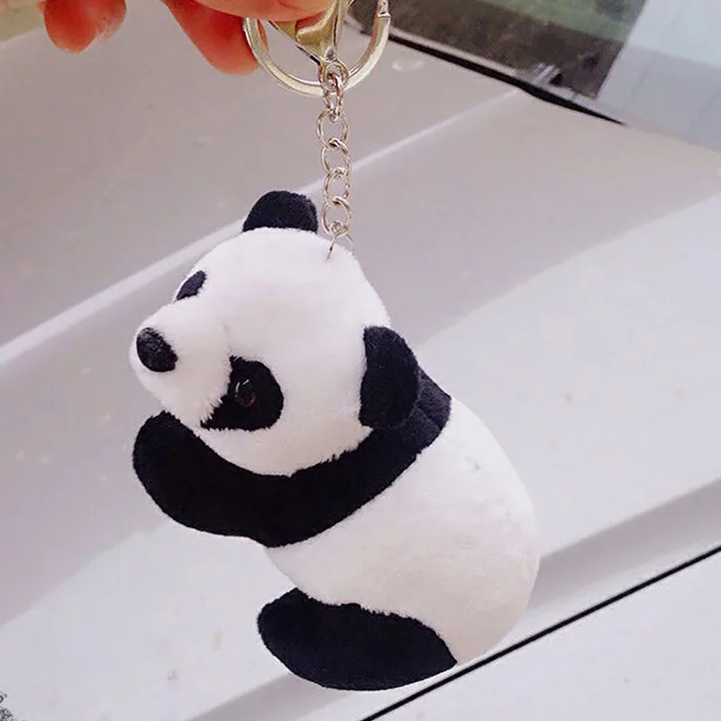 Cute Chinese Panda Shape Keychain Men Women Backpack Bag Pendant Plush Doll Couples Key Ring Gift Trinket Fashion Car Holder | Украшения и