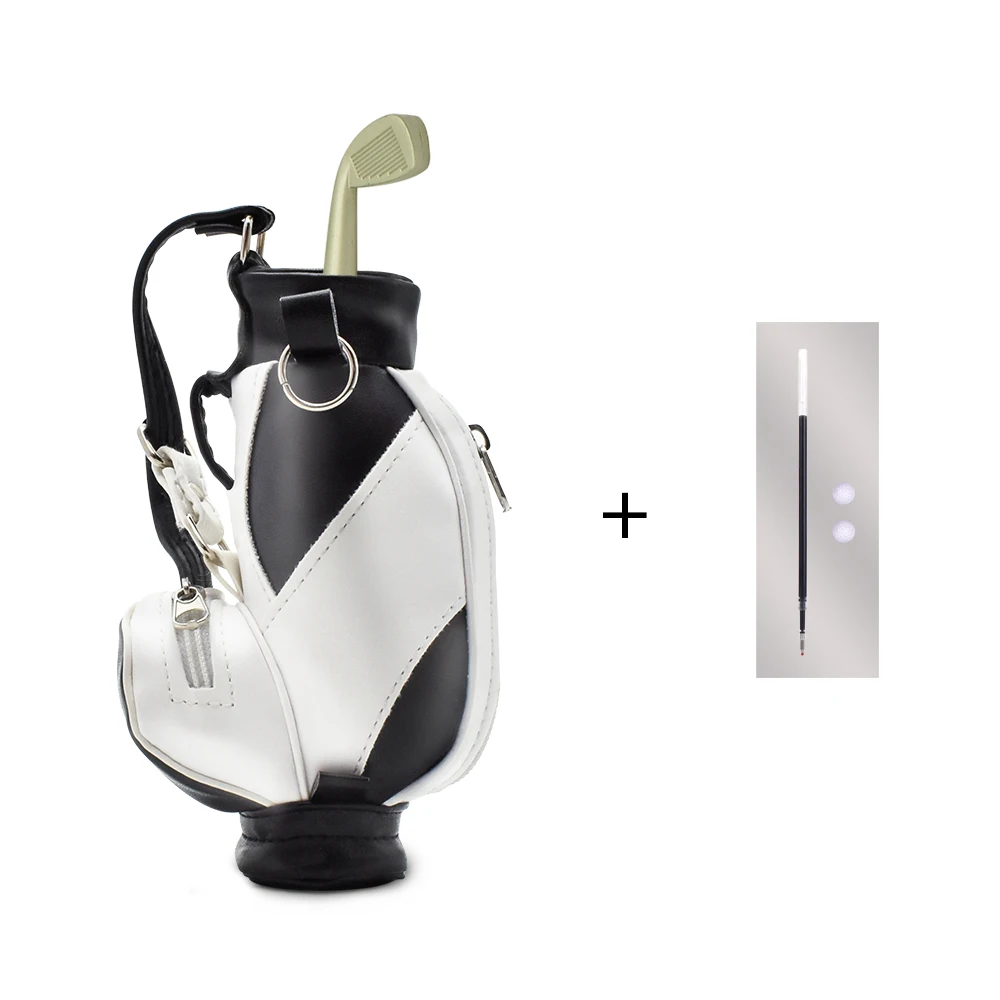 Holder with 1Pcs Pen Мини-держатель ручек для гольфа с ручкой для украшения стола, сумка для гольфа, подарок для коллегу в гольф для фанатиков, фанов - Цвет: Holder with 1Pcs Pen