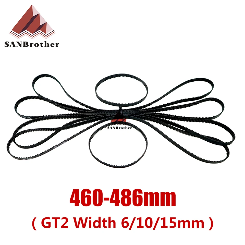 

3D Printer Parts GT2 Closed Loop Timing Belt Rubber 2GT 6mm460 462 464 466 468 470 472 474 476 478 480 482 484 486mm Synchronous
