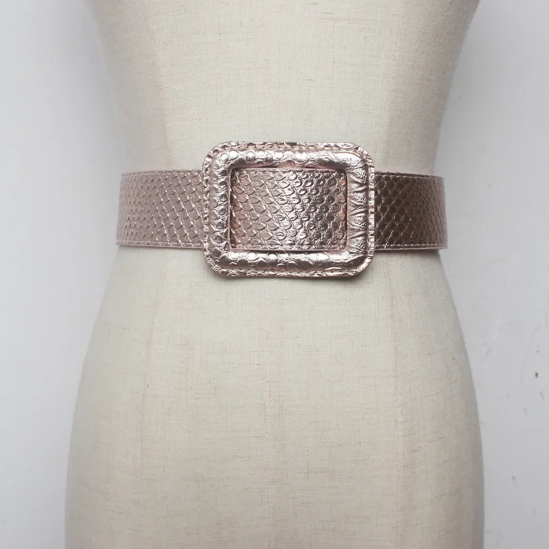 High Quality Female Pu Leather Snake Waist Belt Women Hot Designer Belts for Women's Dress Cinto Feminino ML122