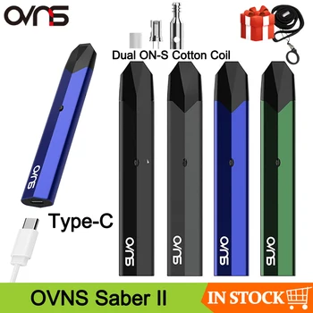 

Newest Original OVNS Saber II Pod Vape Kit 600mAh Pod System 1.5ml Dual ON-S Cotton Coil Vape Pen E Cigarette VS OVNS W01